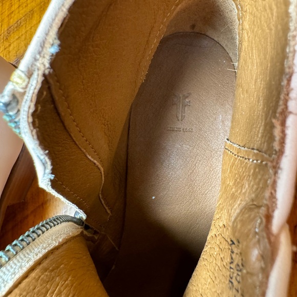 Frye Womens Carson Woven Boot Size 10 Ankle Booties Leather Western Off White - Picture 8 of 16